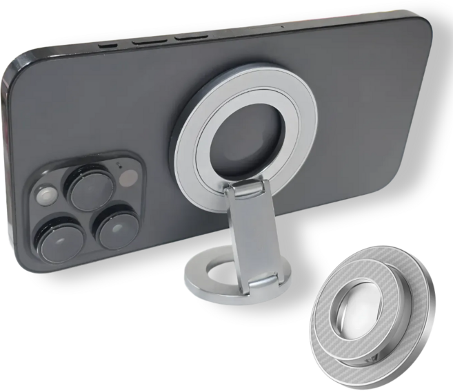 럭키온 맥세이프 양면자석 그립 스마트 톡 거치대, 1개, 퓨어화이트