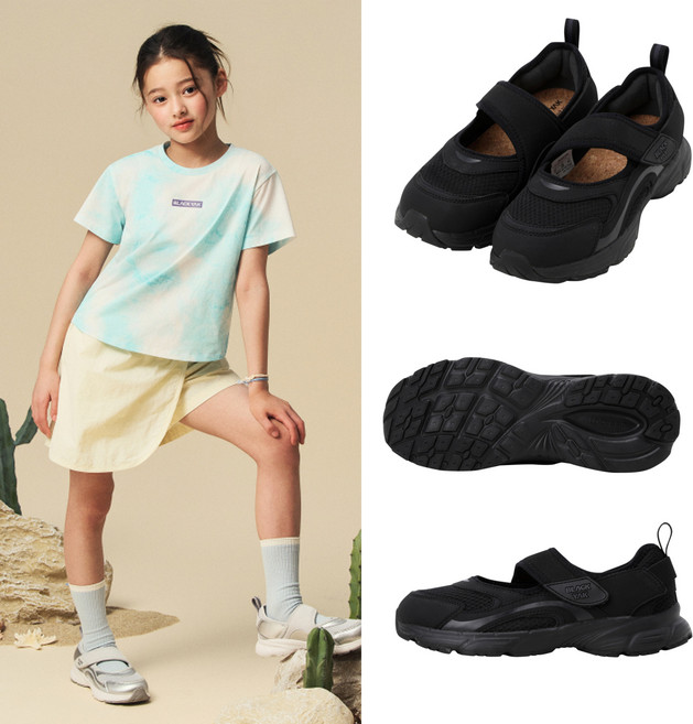 여아용 경량 샌들 운동화 코르크인솔 땀흡수 쿠셔닝 미끄럼방지 웨이브스텝2 ABKSHMV901