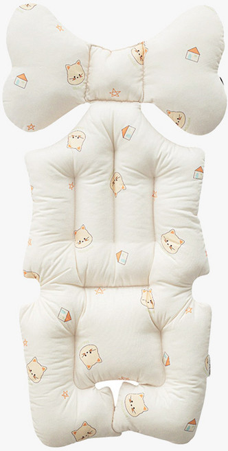 마롤로뜨 유모차 라이너 면 모달 신생아 카시트 쿠션 통통 양면 쿨시트, 1개, 꼬냥이_유모차 라이너