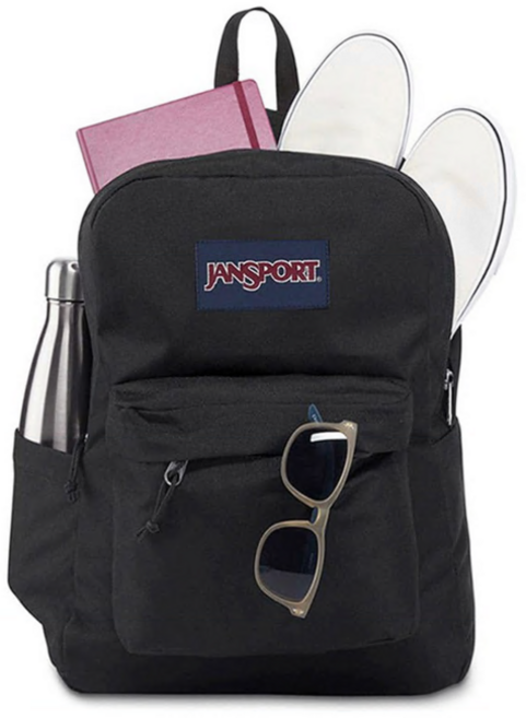 잔스포츠 슈퍼브레이크 플러스 백팩 책가방 노트북 랩탑 블랙 중고등학생 대학생, 1개, Black