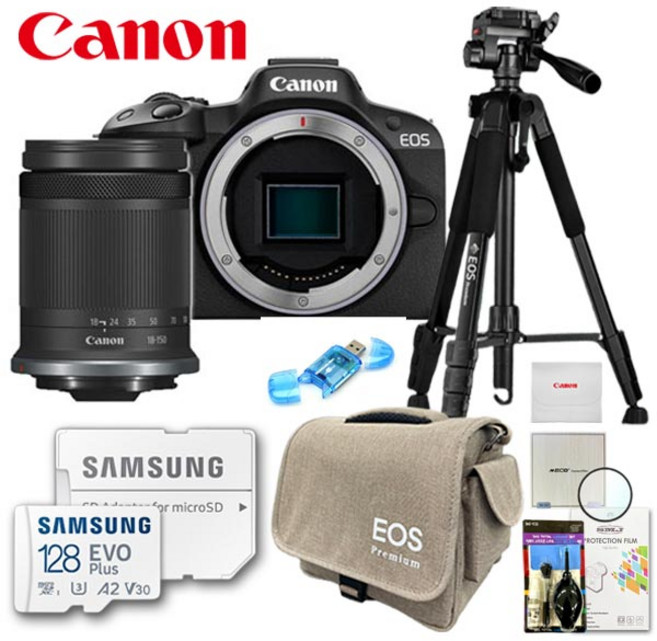 캐논 EOS R50+RF-S 18-150mm F3.5-6.3 IS STM/프리미엄 삼각대 패키지 8종세트/128GB/TJ, 블랙, EOS R50