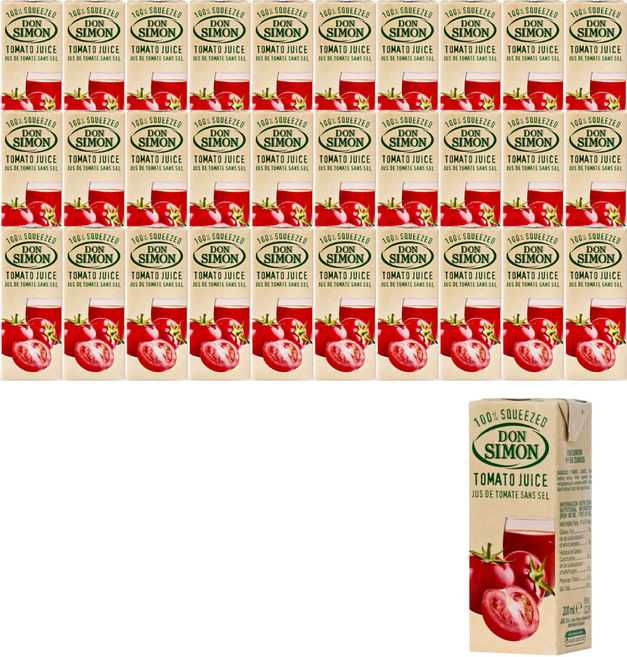 돈시몬 100% NFC 무설탕 착즙주스 토마토 과일주스, 30개, 200ml