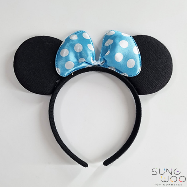미키마우스머리띠 놀이공원 응원 동물 생일 머리띠, 스카이 블루