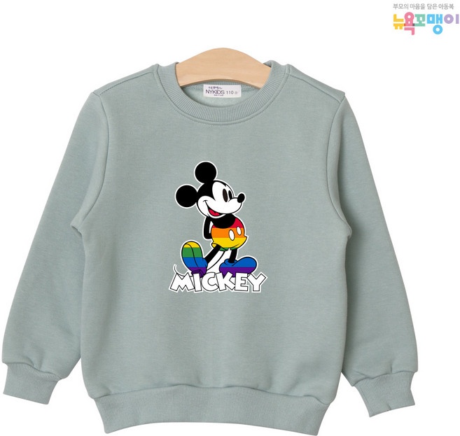 디즈니 맨투맨(기모) G088 무지개 미키