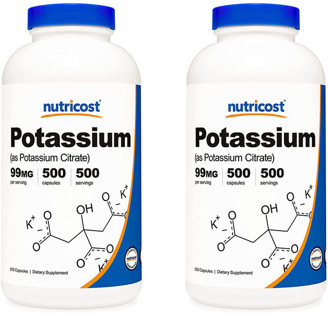 뉴트리코스트 칼륨 칼륨제 포타슘 99mg 500캡슐 X 2통 Potassium, 2개, 500정
