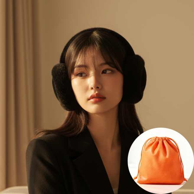 하트플로우 접이식 방한 겨울 털 귀도리