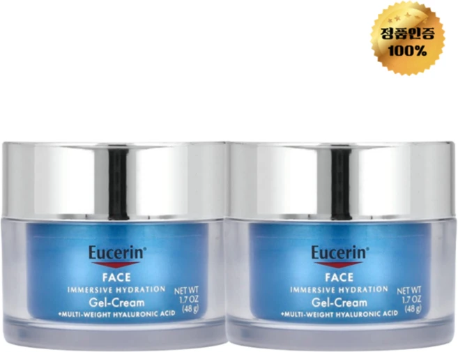 1+1 유세린 페이스 이머시브 하이드레이션 젤 크림 48g, 2개 - 쿠팡