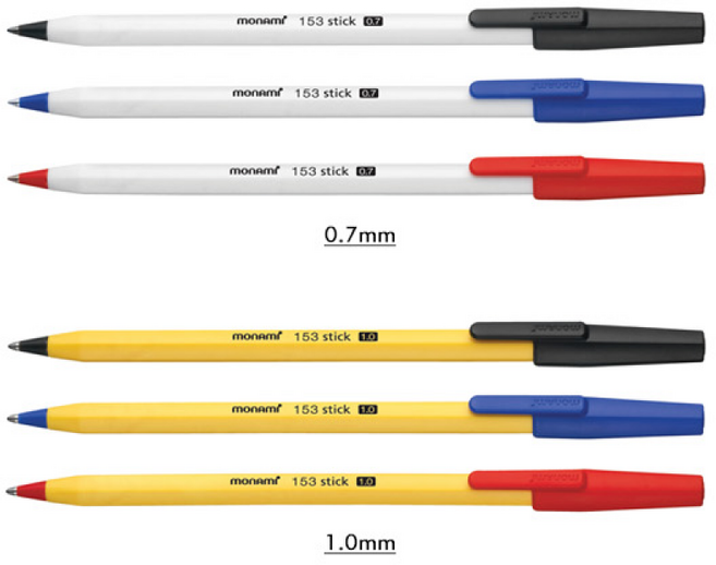 모나미 153스틱 볼펜 0.7/1.0mm/모나미볼펜, 1.0-청, 1개