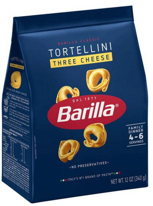 미국 바릴라 Barilla Collezione Three Cheese Tortellini Pasta 3치즈 토르텔리니 파스타 업소용 대용량, 8개, 340g