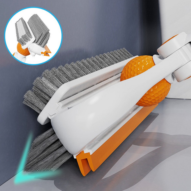 리피트인 4in1 틈새 욕실 화장실 모서리 구석 바닥 청소솔 브러쉬, 주황색, 1개