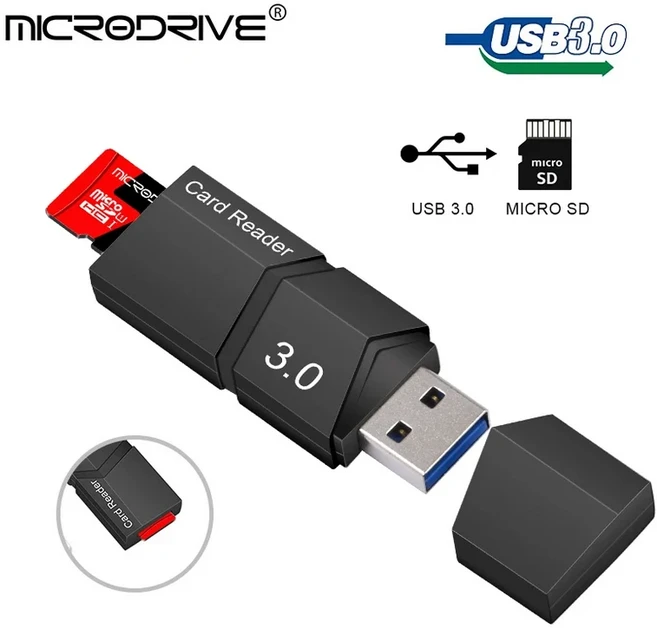 Usb 3.0 / 2.0 플래시 TF 메모리 카드 리더기 마이크로 미니 SD 어댑터 2 in 1 USB, 02 USB 3.0 Card Reader