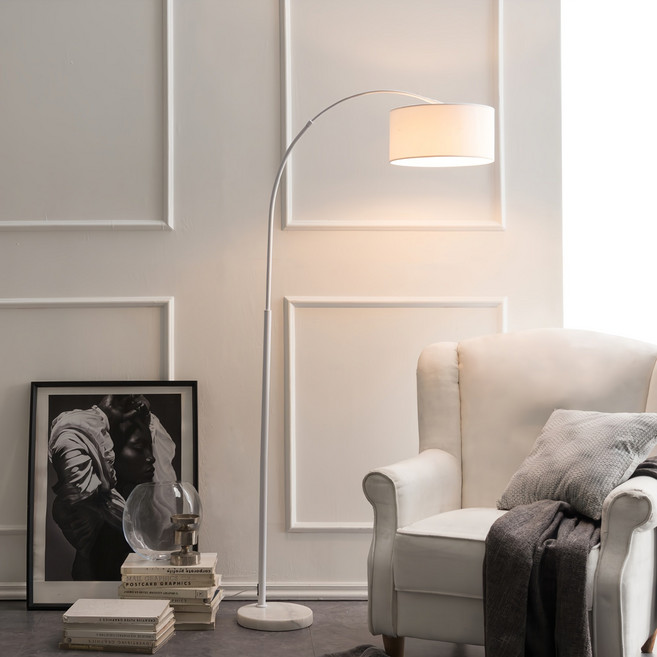 스피아노 알렉스 활 장스탠드 대리석 받침대, 화이트