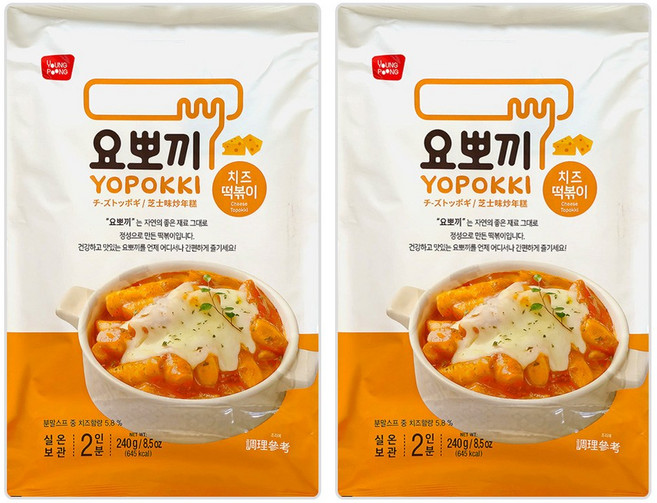 요뽀끼 치즈 떡볶이 (2인분), 2개, 240g