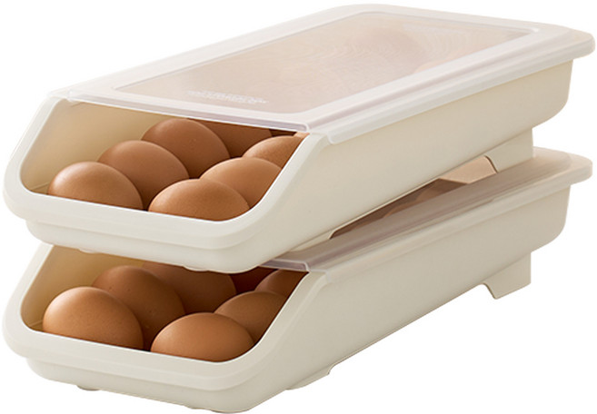 이지앤프리 국산 이지 에그슬라이딩 계란트레이, 플라워화이트, 2개