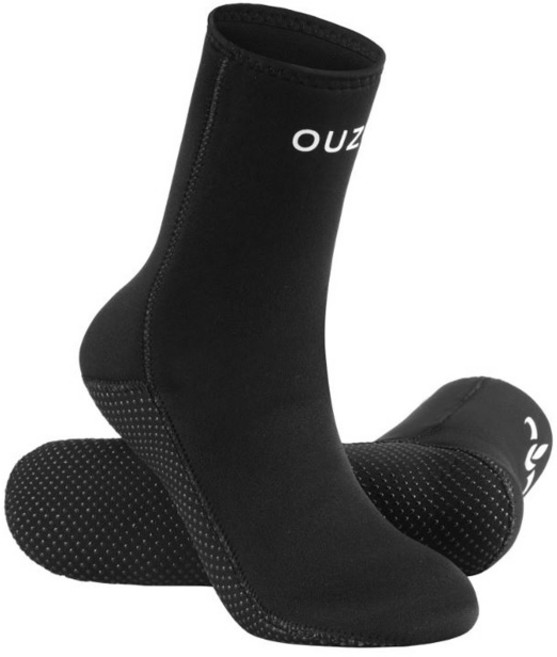 고릴라 OUZO 스킨스쿠버 프리다이빙 해루질 양말 롱삭스 핀삭스 5mm, 블랙계열, 2XL