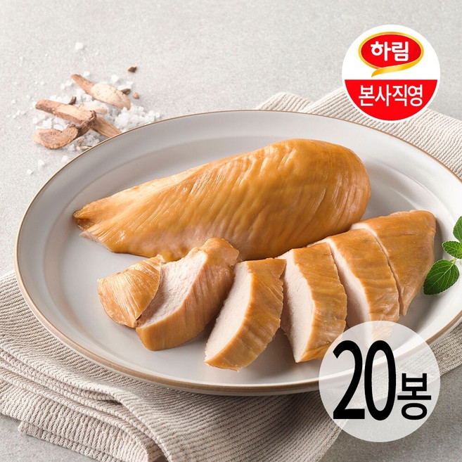 하림ㅣ하림이닭 닭가슴살 훈제 100g 20팩, 20개
