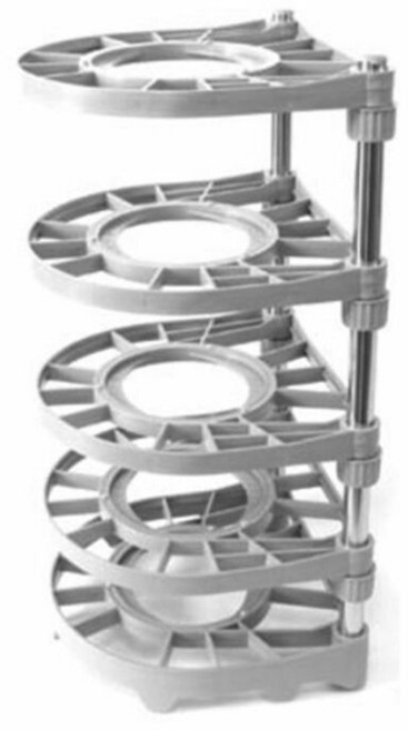 신우 후라이팬 정리대 선반 플라스틱 프라이팬 거치대 5단