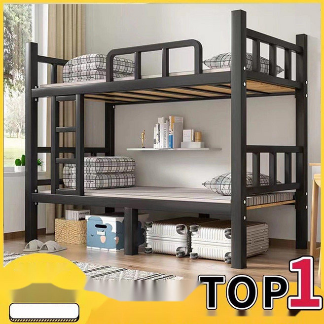 슈퍼싱글 사이즈 분리형 철제 이층침대 프레임 2개, 1. 깔판 미포함 (블랙화이트)