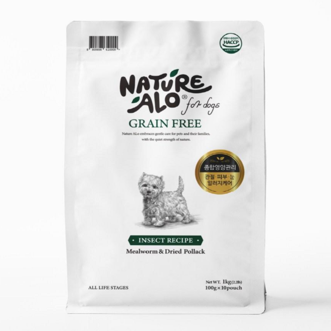 네이처알로 포독 인섹트레시피 강아지 알러지 눈물 처방식 사료, 40g, 곤충, 1세트