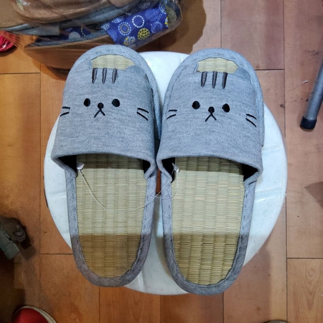 防滑真草蓆榻榻米室內透氣居家拖鞋, 24-25cmwu3魚口