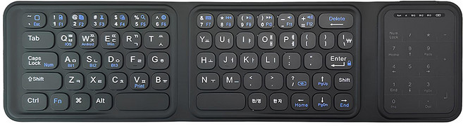 UB 폴더블 블루투스 키보드 접이식 듀얼 터치 트랙패드, UB-BK3, 색상_블랙