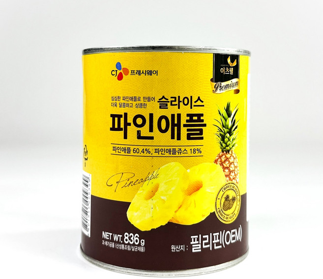 이츠웰 프리미엄 파인애플 슬라이스 통조림, 836g, 1개