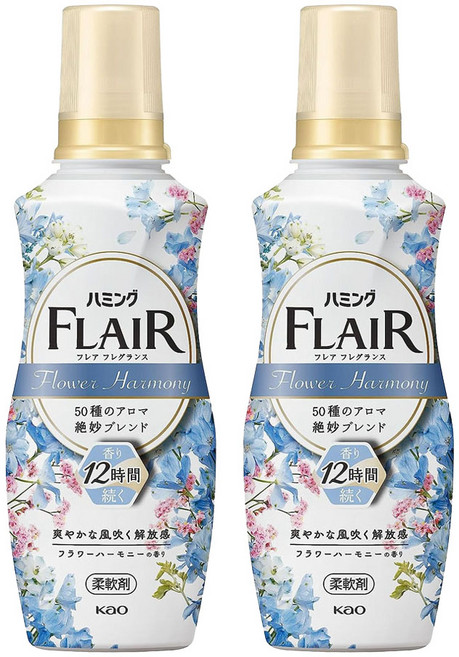 플레어 섬유유연제 2개 세트 일본 플라워 하모니, 520ml
