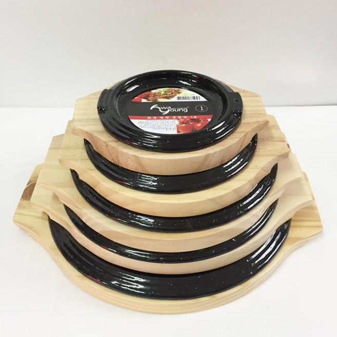 원형 법랑 스테이크판 (1호 2호 3호 4호 5호) 범랑 주물 줄함박 콘치즈 불고기판 돌판