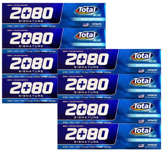 애경 2080 시그니처 토탈블루 치약, 8개