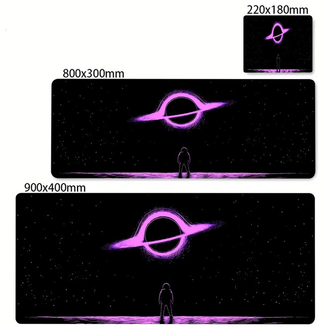우주비행사 인쇄 게이밍 장패드 마우스패드 400X900X3MM, 1개, 자주색