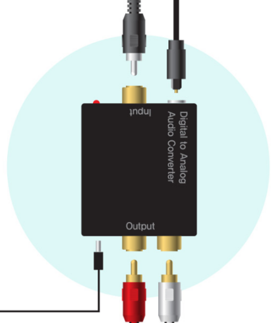 디지털 광 동축 오디오 to RCA 아날로그 컨버터 스피커 선 변환 NX655, 1개