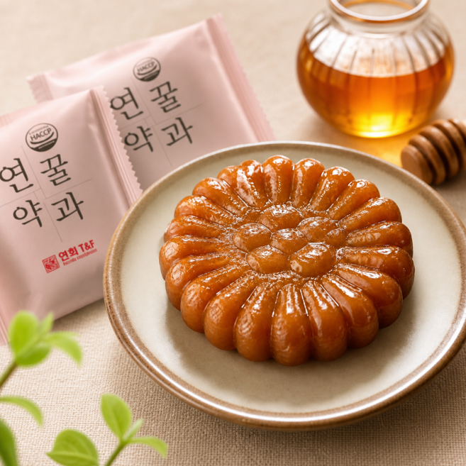 속초 수제 전통약과 사찰다과 연꿀 해인사 조계사 월정사 명절 선물 답례품 개별포장, 24개, 40g