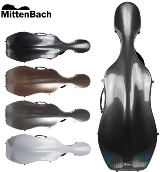 미텐바흐 첼로 케이스 MBCC-01 하드케이스, 악보가방(그레이) 추가, 카본룩 화이트