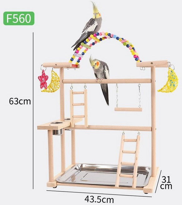 앵무새 놀이터 새장 횃대, 1개, F560