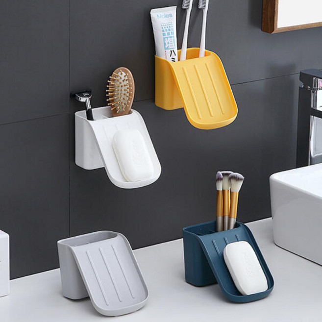 아트박스/제이라이프 똑똑이 비누 칫솔 치약 수납 받침대 거치대, 1개