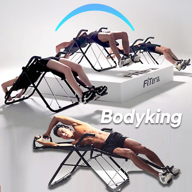 [TV정품홈쇼핑 이츠온] 엑스 바디킹 무중력 허리쭉 엑스킹 체어 스트레칭 홈 실내 운동기구 전신 허리 복근 코어 등근육 어깨 거꾸리, 블랙( AB Chair Deluxe)