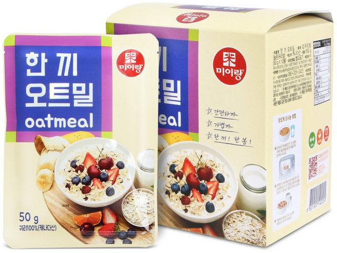두보식품 한끼 오트밀 500g(50g*10봉), 2개, 500g