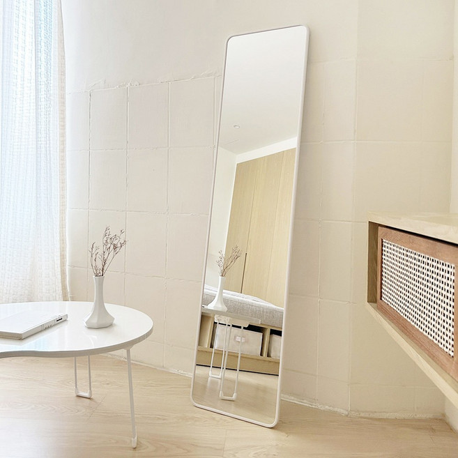 BuyJM 膠框壁鏡 玄關鏡 掛鏡, 白色
