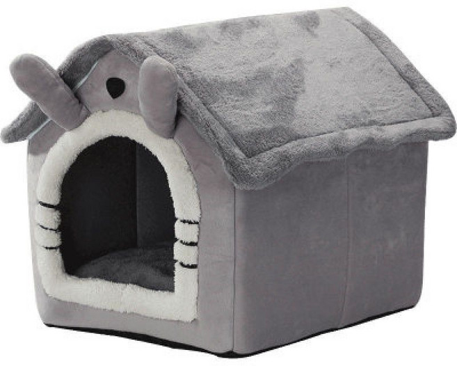 貓窩 冬季保暖 房子型 狗屋 寵物用品, 1個, 中號12斤貓咪5斤狗長耳房子窩送墊子