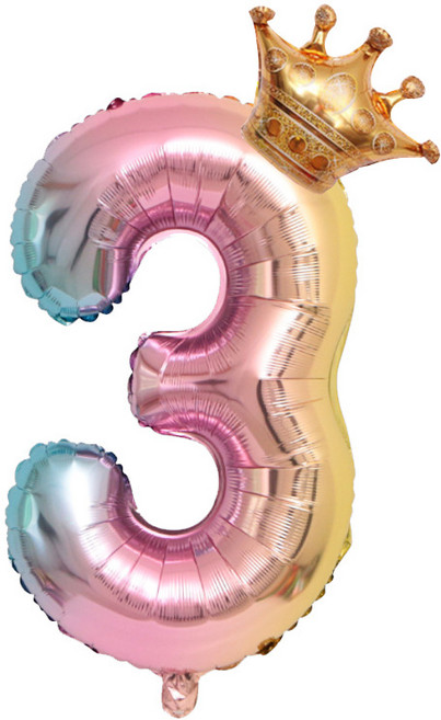 웜네스트 대형 숫자 풍선, 1개, 3 (81cm)