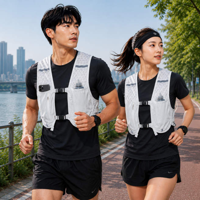 ON US 러닝조끼 초경량 트레일 런닝 등산 조깅 마라톤, 1개, 스피드 화이트