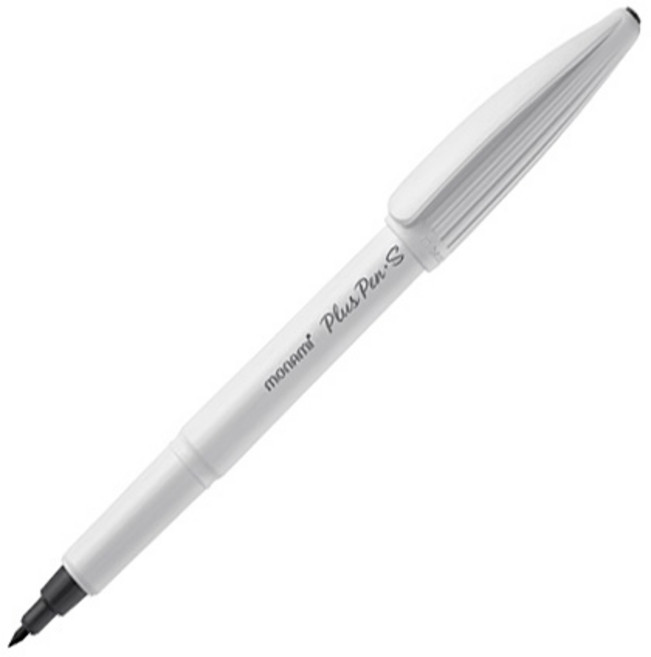 모나미 수성펜 프러스펜S 흑색, 화이트, 3개