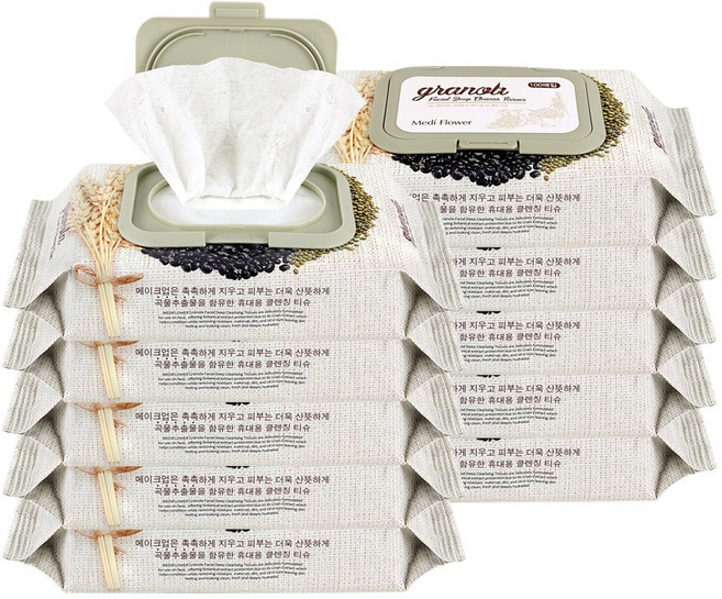 메디플라워 그래놀라 딥 클렌징 티슈, 10개, 100매입