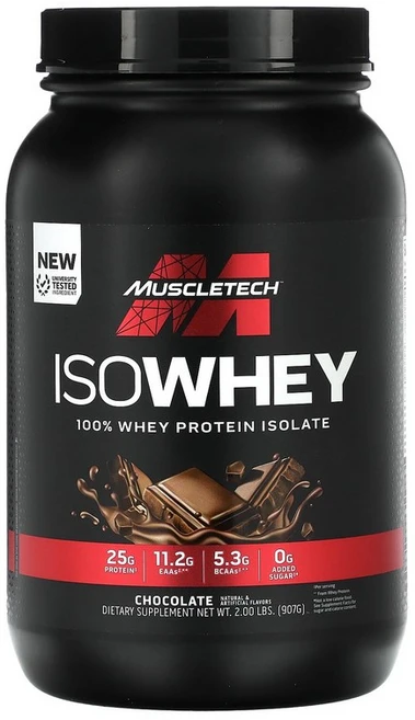 머슬테크 MuscleTech IsoWhey 100% 분리유청단백질 초콜릿 907g2lbs123633원산지:기타, 1개, 907g - 쿠팡