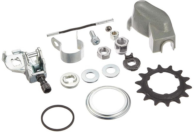 시마노 (SHIMANO) 내장 3단 변속 허브 SM-3R40 소품세트(회색 커버) 푸쉬 로드(81.85mm) 14T 기어 암 클립 유닛(3/4″) 2mm 와셔×2 회전 방, 1개