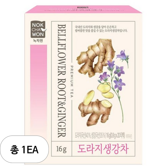 녹차원 도라지 생강차, 800mg, 1개, 20개입