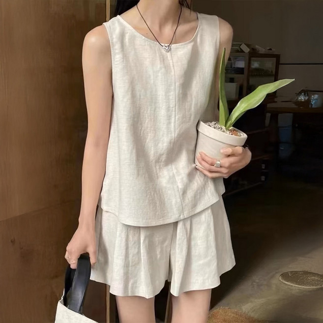 블랑루즈 데이 린넨 나시 투피스 셋업