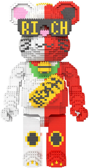 [알꿀밤-나노블럭-베어] YK리치 마네키네코 베어브릭, 1개