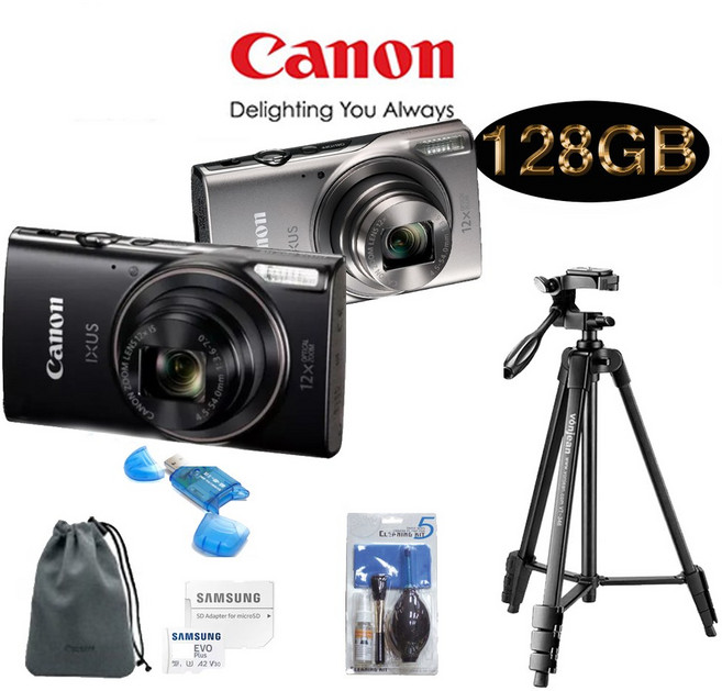 CANON IXUS285HS A+SD메모리+정품파우치+리더기+삼각대 패키지, 블랙, 128G풀패키지