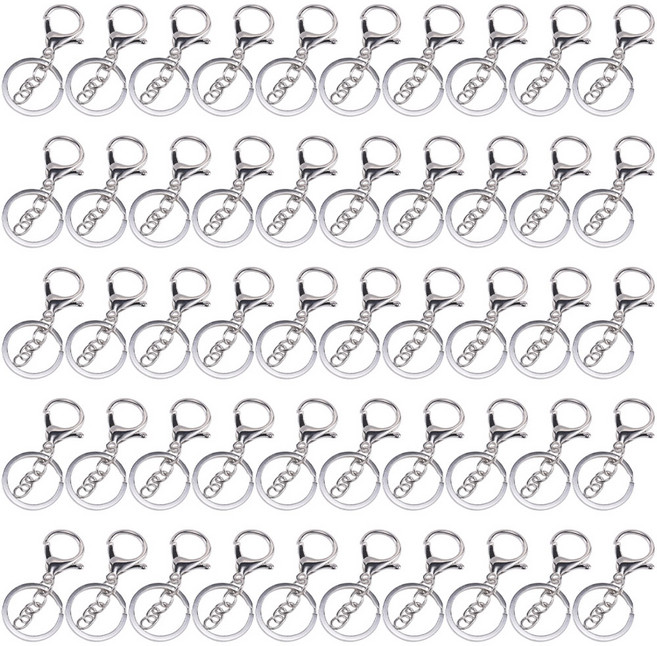 리빙준 체인 키링고리, 실버, 50개